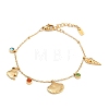 304 Stainless Steel Charms Bracelets for Women BJEW-C114-09G-4