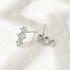 Brass Micro Pave Clear Cubic Zirconia Stud Earrings EJEW-R016-26P-14-3