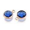 Golden Tone Brass Glass Charms GLAA-ZX008-24C-G-2