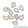 10Pcs UV Plating Alloy with Mixed Color Glass Rhinestone Pendants FIND-YW0009-03A-1