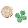 Natural Howlite/Green Aventurine/Malaysia Jade/Rose Quartz/Synthetic Turquoise Clover Pendants PALLOY-JF03181-2