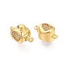 Brass Micro Pave Clear Cubic Zirconia Box Clasps KK-Q074-08G-3