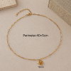 304 Stainless Steel Heart Pendant Paperclip Chain Necklaces for Women UC6740-2-2