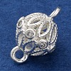 Brass Micro Pave Clear Cubic Zirconia Connector Charms KK-A230-06E-S-2