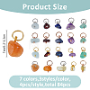 84Pcs 21 Styles Natural Garnet & Red Aventurine & Aquamarine & Citrine & Green Aventurine & Lapis Lazuli & Amethyst Chip Charms PALLOY-FH00142-2
