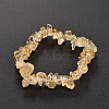 Chips Natural Citrine(Dyed & Heated) Beaded Stretch Bracelets BJEW-JB01826-08-1