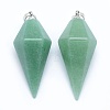 Natural Green Aventurine Pointed Pendants KK-E757-F-02P-1