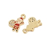 Brass Micro Pave Cubic Zirconia Charms KK-Z129-01G-04-2