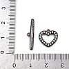Heart Brass Micro Pave Clear Cubic Zirconia Toggle Clasps KK-G548-37-5