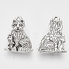 Tibetan Style Alloy Kitten Pendants X-TIBEP-T009-15AS-RS-2