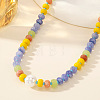 Elegant Imitation Pearl & Rondelle Natural Mixed Stone Beaded Necklaces FG9664-5-2