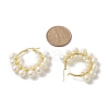 Natural Pearl Beaded Hoop Earrings EJEW-JE05168-02-3