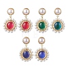 3Pairs 3 Colors Changing Color Mood Stud Earring EJEW-TA00480-1