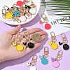 35Pcs 7 Colors Alloy Enamel Smiling Face & Heart Pendant Decorations HJEW-YW00286-4