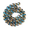 Electroplate Glass Beads Strands EGLA-Q128-04A-FP04-2