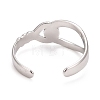 Non-Tarnish 304 Stainless Steel Interlock Knot Shape Open Cuff Ring for Women RJEW-C025-13P-2