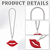 2Pcs 2 Colors Rhinestone Lip Pendant Decorations HJEW-CY0001-02-5