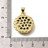 Brass with Natural Shell Carved Pendants KK-Z091-04G-01-3