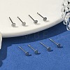 Non-Tarnish 316 Surgical Stainless Steel Flat Round Blank Peg Stud Earring Settings X-STAS-R073-06G-5