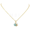 Summer Beach Alloy Enamel Sea Animal Pendant Brass Cable Chain Necklaces NJEW-JN06635-3