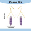 3 Pairs 3 Style Natural Mixed Gemstone Triangle with Bullet Dangle Earrings EJEW-AN0002-27-2
