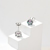 925 Sterling Silver Moissanite Rhinestone Stud Earrings EJEW-U042-05P-04-1