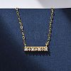 925 Sterling Silver Micro Pave Clear Cubic Zirconia Rectangle Pendant Necklaces for Women NJEW-D316-02G-1