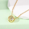 Brass Pave Cubic Zirconia Birth Stone Constellation Pendant Cable Chain Necklaces NJEW-D334-01G-03-3