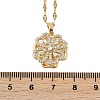 Brass Micro Pave Clear Cubic Zirconia Rotatable Clover Pendant Necklaces NJEW-K280-01G-3