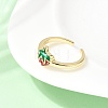 Brass Cuff Open Rings for Women RJEW-C164-05B-G-3