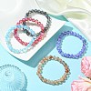 8mm Faceted Round Transparent Baking Painted Glass Beaded Stretch Bracelets for Women BJEW-JB10732-2