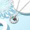 Glass and Alloy Round With Word Forever In My Heart Pendant Necklace NJEW-JN04697-03-3