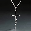 Faith Cross Alloy Pendant Necklaces for Women Men WG8C2EA-02-1
