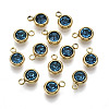 PVD Vacuum Plating 201 Stainless Steel Rhinestone Charms LS-X-STAS-S068-09G-2