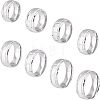 DICOSMETIC 8Pcs 8 Size 201 Stainless Steel Grooved Finger Ring for Men Women RJEW-DC0001-11-1