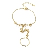 Brass Micro Pave Cubic Zirconia Mittens Bracelets BJEW-C156-01G-06-4