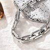 304 Stainless Steel Rectangle Link Chain Bracelets for Women Men BJEW-F488-30P-02-2