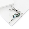 Alloy and Paua Shell Elk Brooch PW-WG309AD-01-3