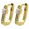 Ion Plating(IP) 304 Stainless Steel Enamel Rectangle Hoop Earrings EJEW-I316-05G-01-1