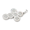 Brass Pave Natural White Shell Pendants KK-S522-01D-P-2