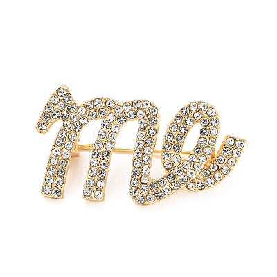 Alloy Rhinestone Brooches JEWB-P023-02G-1