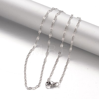 304 Stainless Steel Chain Necklaces NJEW-F195-41-P-1
