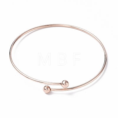 Ion Plating(IP) Adjustable 304 Stainless Steel Wire Cuff Bangle Making MAK-F286-02RG-1