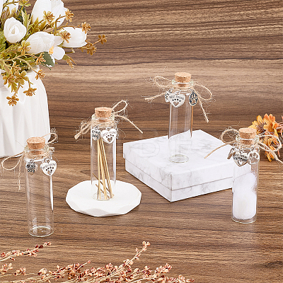 4Pcs Glass Cork Wishing Bottles AJEW-DR00051-1