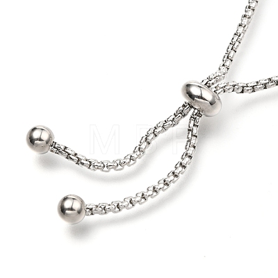 Adjustable 304 Stainless Steel Rhinestone Strass Chains Slider Bracelets BJEW-B008-01D-1
