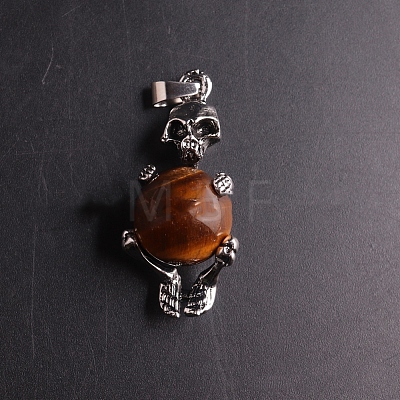 Natural Tiger Eye Sphere Ball Pendants PW-WG3842C-03-1