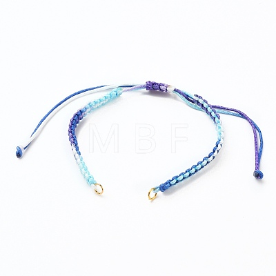 Adjustable Segment Dyed Polyester Thread Braided Beaded Bracelet Making AJEW-JB00790-01-1