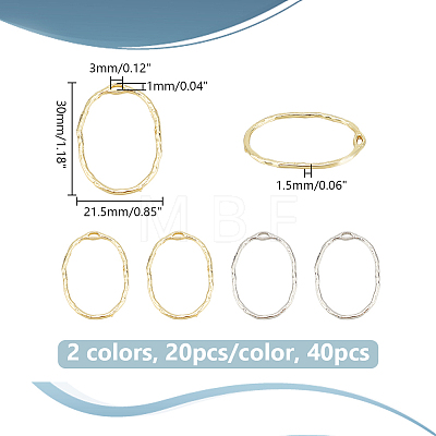 Unicraftale 40Pcs 2 Colors Alloy Open Back Bezel Pendants FIND-UN0003-23-1