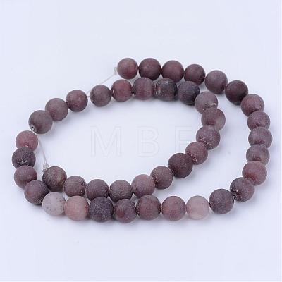 Natural Purple Aventurine Beads Strands G-Q462-8mm-15-1