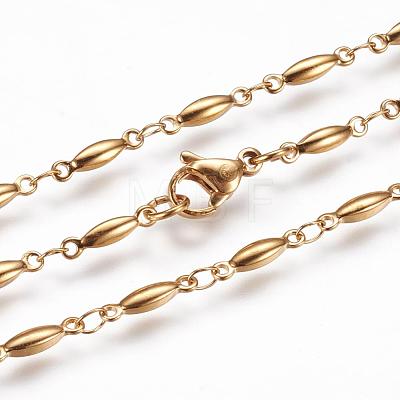 304 Stainless Steel Chain Necklaces STAS-P164-22G-1